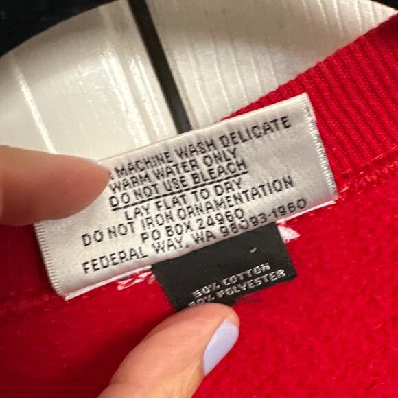 Vintage Christine Alexander Red Embellished Bee Quarter Zip Sweatshirt - Picture 4 of 8